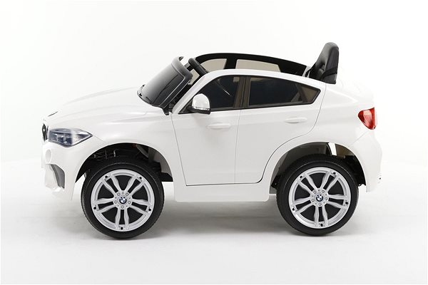 Elektrické auto pre deti BMW X6M NEW – jednomiestne biele Bočný pohľad