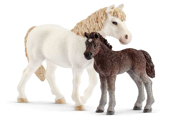 Figure Schleich 42423 Pony mare and foal Lateral view