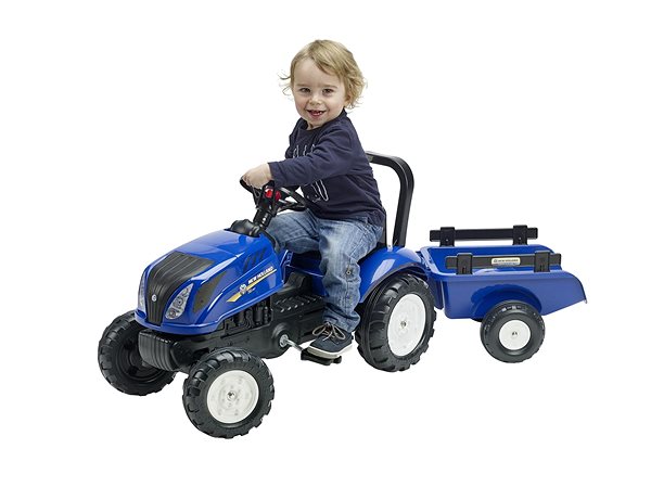 Trettraktor Traktor mit Walze - blau Lifestyle