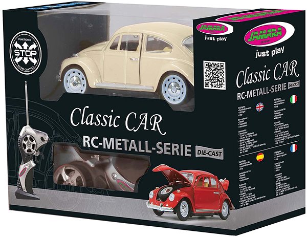Távirányítós autó Jamara Diecast VW Beatle - krémfehér Csomagolás/doboz
