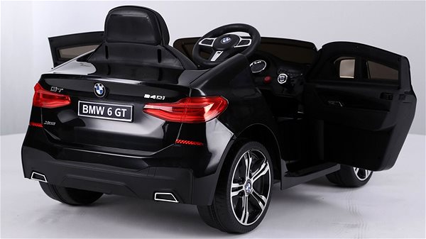 Elektrické auto pre deti BMW 6GT, čierne Bočný pohľad