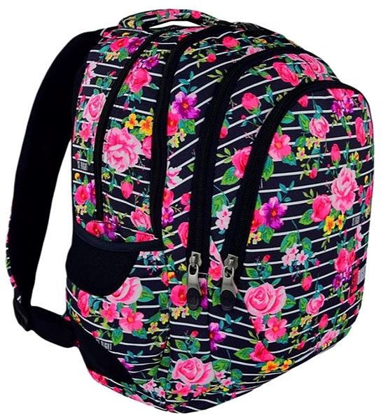 School Backpack Majewski Light Roses Lateral view