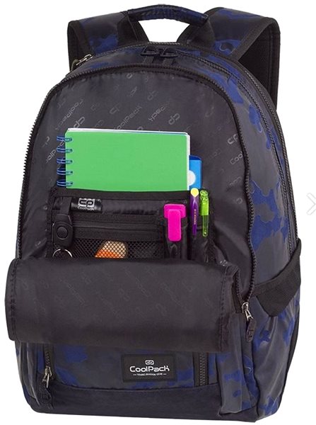 School Backpack Flock Camo Blue Features/technology