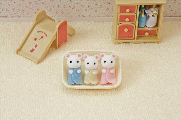 Figures Sylvanian Families Baby Marshmallow Mouse Triplets Lifestyle