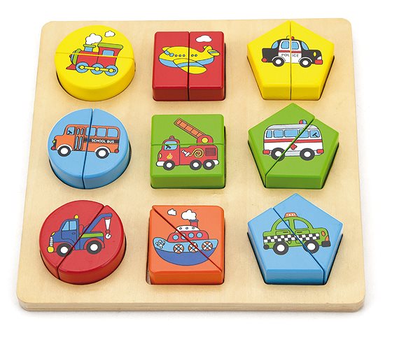 Fa puzzle Viga formaberakó játék - járművek ...