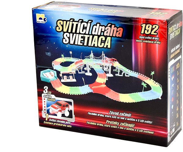 Slot Car Track Illuminated Track, 192 parts Packaging/box