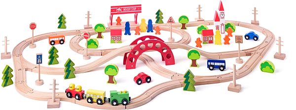 Modelleisenbahn Woody Zug mit Brücke und Haltestelle ...