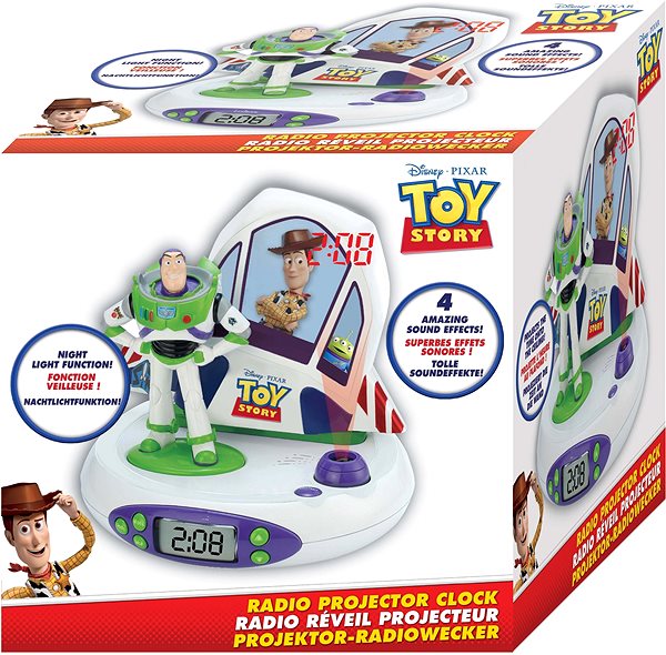Alarm Clock Lexibook Toy Story Clock with projector and sounds Packaging/box