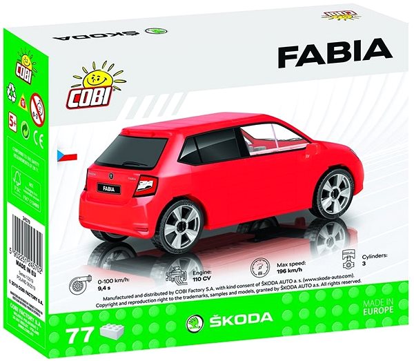 Building Set Cobi Skoda Fabia Model 2019 1:35 Packaging/box