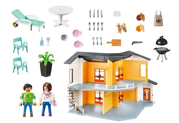 Building Set Playmobil 9266 Modern Residential House Package content