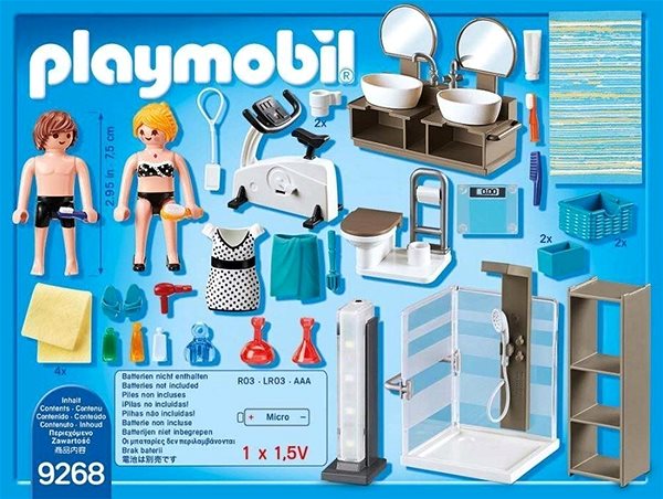 Építőjáték Playmobil 9268 Anya és apa a fürdőszobában Csomag tartalma