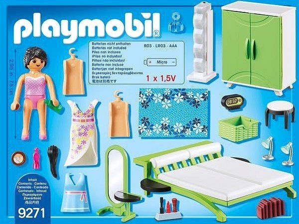 Building Set Playmobil 9271 City Life Living Room with Working Lights Package content