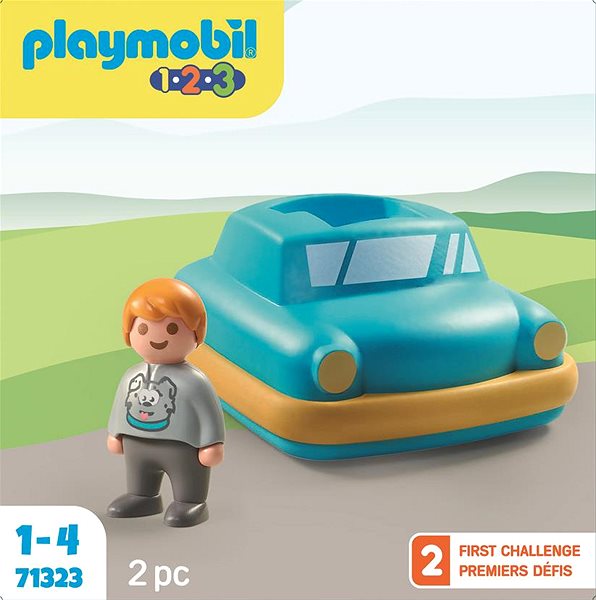 Stavebnica Playmobil 71323 1.2.3: Autíčko Push & Go ...