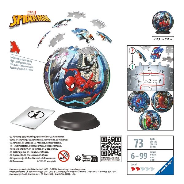 3D Puzzle Puzzle-Ball Spiderman 72 Teile ...