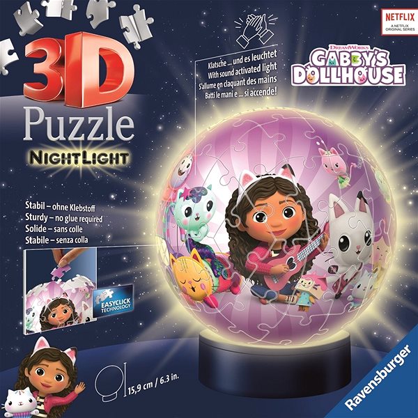 3D puzzle Puzzle-Ball Gabby’s Dollhouse (Éjszakai kiadás), 72 darabos ...
