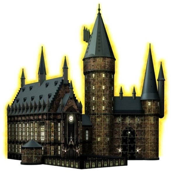 3D puzzle Harry Potter: Rokfortský hrad – Veľká sieň (Nočná edícia) 540 dielikov ...