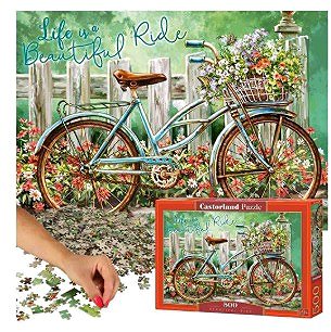CASTORLAND Bicycle with Flowers 500-piece puzzle.