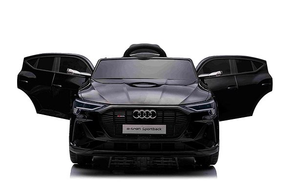 Elektromos autó gyerekeknek Az Audi E-tron Sportback 4 x 4 elektromos autó, fekete színben Képernyő