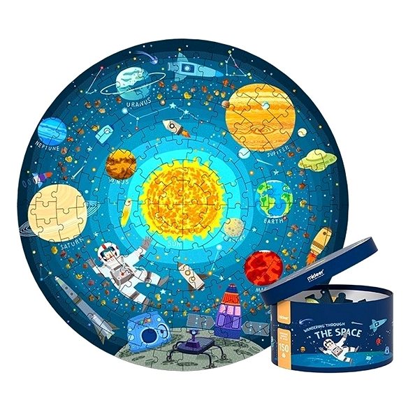 Puzzle Mideer okrúhle puzzle – Cestovanie vesmírom ...