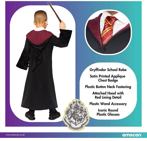 Kostým Detský kostým - plášť Harry - čarodejník - veľ. 6-8 rokov ...