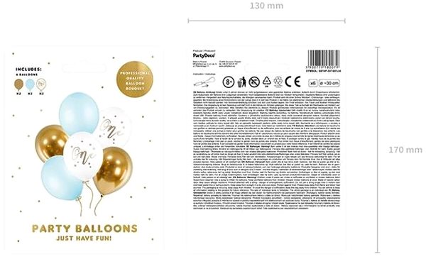 Balóny Súprava latexových balónikov – 1.narodeniny – chlapec – 6 ks – 30 cm ...