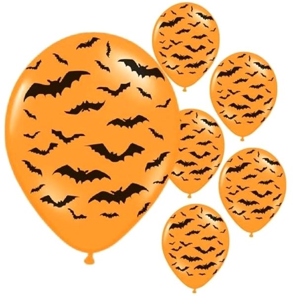 Balóny Latexové balóniky oranžové – netopiere 30 cm halloween 6 ks ...