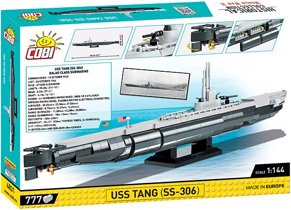 Építőjáték COBI 4831 USS Tang SS-306 tengeralattjáró ...