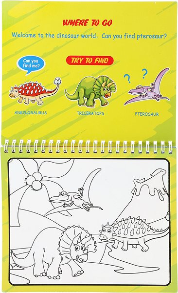 Vízzel színező készlet Teddies Varázslatos vízzel festés mágikus ceruzával - Dinoszauruszok ...