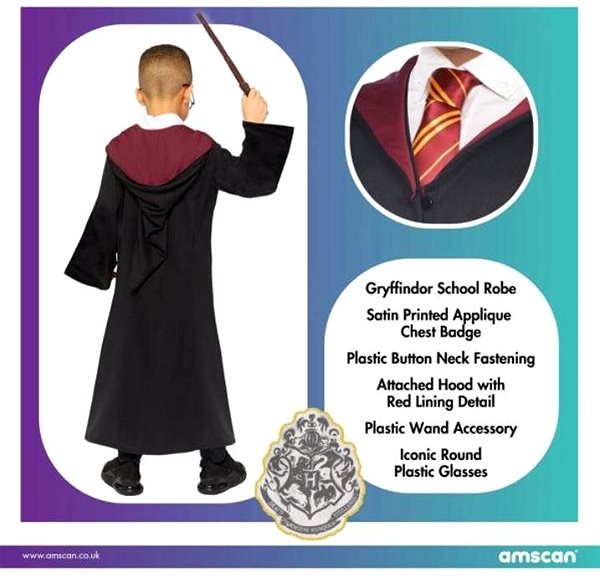 Kostým Dětský kostým - plášť Harry - čaroděj - vel. 8-10 let ...