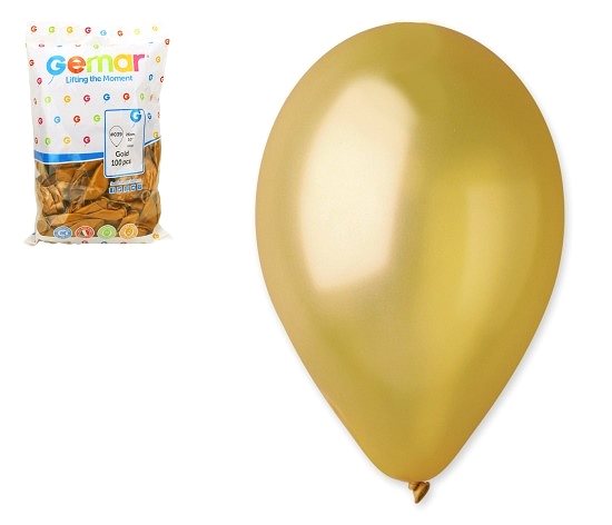 Balóny Balóniky metalické 100 ks zlaté - priemer 26 cm ...