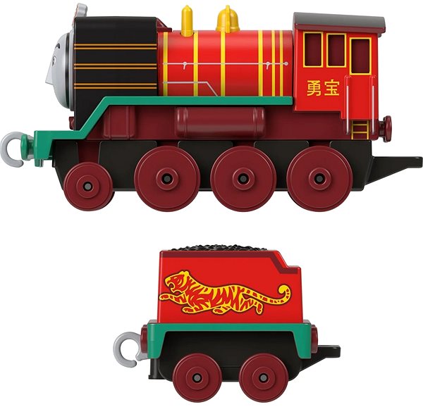 Vláčik Mattel Tomáš a priatelia Ťahacia kovová mašinka s vagónom Yong Bao ...