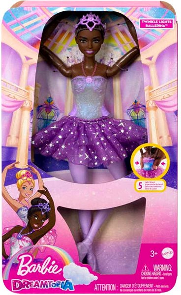 Bábika Barbie Svietiaca Magická Baletka S Fialovou Sukňou ...
