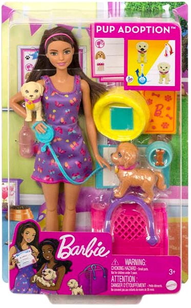Játékbaba Barbie Baba kutyusokkal ...