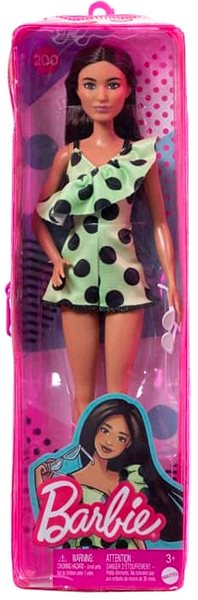 Játékbaba Barbie Modell - Limezöld ruha fekete pöttyökkel ...