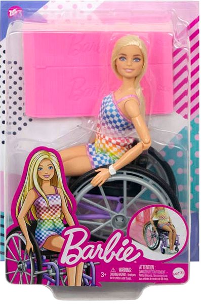 Panenka Barbie Modelka Na Invalidním Vozíku V Kostkovaném Overalu ...