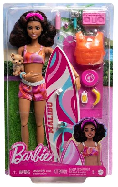 Játékbaba Barbie szörfös lány kiegészítőkkel ...