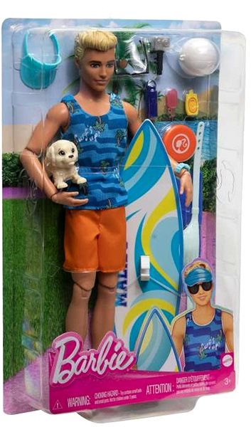 Játékbaba Barbie Ken szörfös kiegészítőkkel ...
