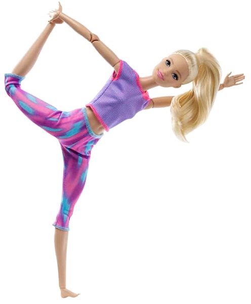 Játékbaba Barbie Mozgásban - Szőke hajú lila ruhában ...