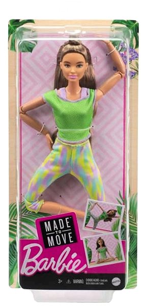 Játékbaba Barbie Mozgásban - Barna hajú zöld ruhában ...