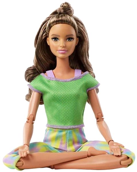 Játékbaba Barbie Mozgásban - Barna hajú zöld ruhában ...