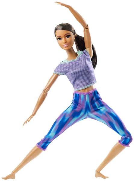 Játékbaba Barbie Mozgásban - Fekete hajú lila ruhában ...