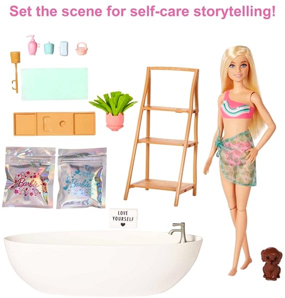 Puppe Barbie Self-Care Puppe mit Badwanne und Konfetti Seife - Blondine ...
