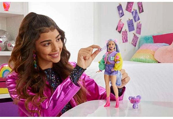 Puppe Barbie Extra - Lavendelfarbenes Haar mit Schmetterlingen ...