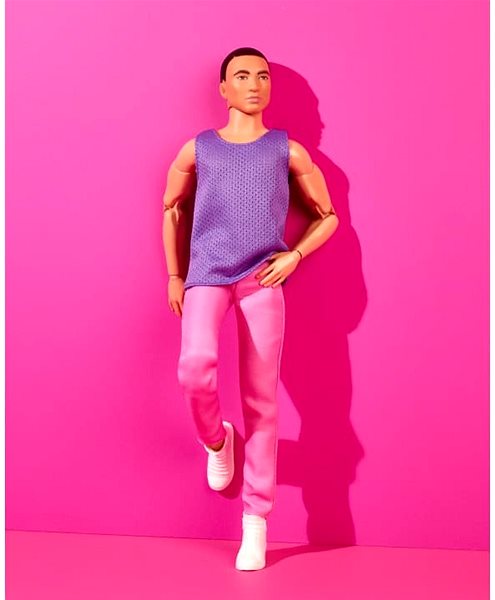 Játékbaba Barbie Looks Ken Lila pólóban ...