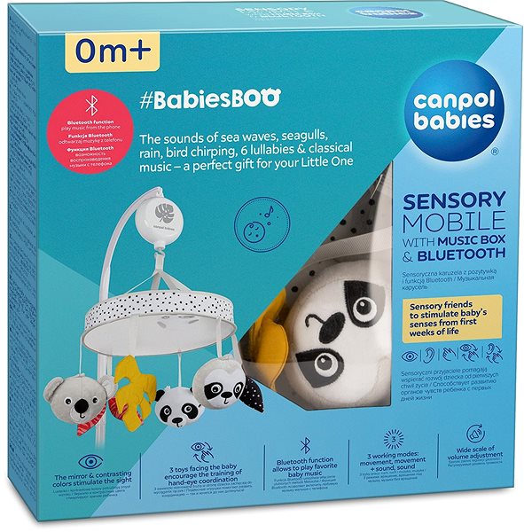 Baby-Mobile Canpol babies Sensory-Plüschkarussell mit Melodien/Bluetooth BabiesBoo ...