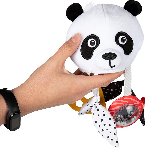 Kinderwagen-Spielzeug Canpol Babies Panda Sensory Hanging Travel Toy mit Clip BabiesBoo ...