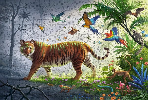 Puzzle Ravensburger Puzzle 175147 Drevené Puzzle Tiger V Džungli 500 Dielikov ...