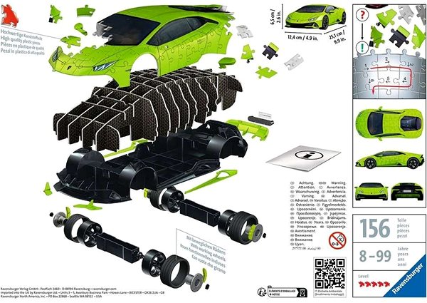 3D Puzzle Ravensburger Puzzle 115594 Lamborghini Huracán Evo grün 108 Teile ...