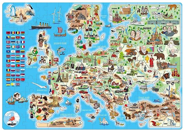 Puzzle Popular Puzzle – Mapa Európy, 160 ks – CZ ...