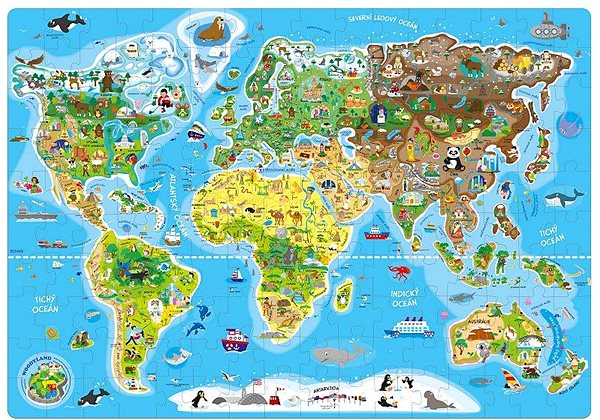 Puzzle Popular Puzzle – Mapa sveta, 160 ks – CZ ...